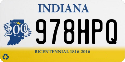IN license plate 978HPQ
