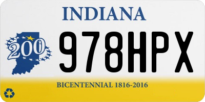 IN license plate 978HPX
