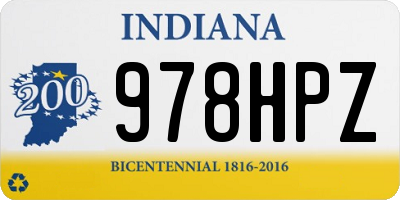 IN license plate 978HPZ