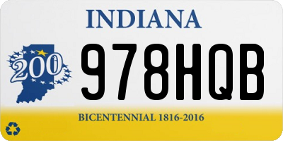 IN license plate 978HQB