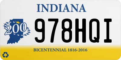 IN license plate 978HQI