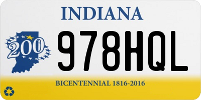 IN license plate 978HQL