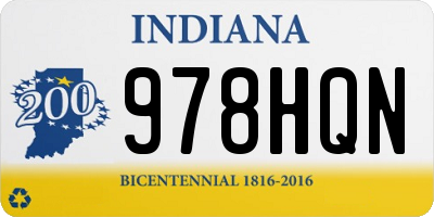 IN license plate 978HQN