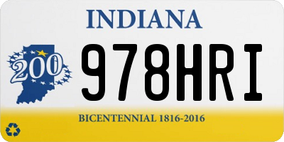 IN license plate 978HRI