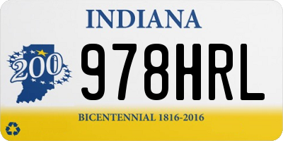 IN license plate 978HRL