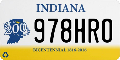 IN license plate 978HRO