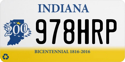 IN license plate 978HRP
