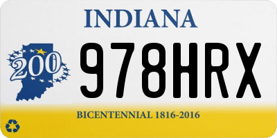 IN license plate 978HRX