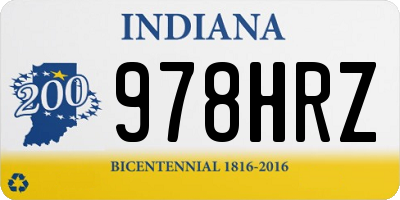 IN license plate 978HRZ