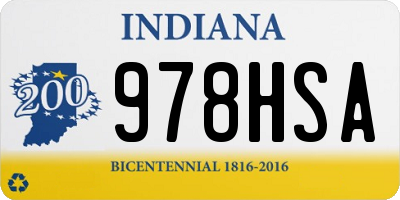 IN license plate 978HSA