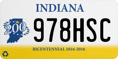IN license plate 978HSC