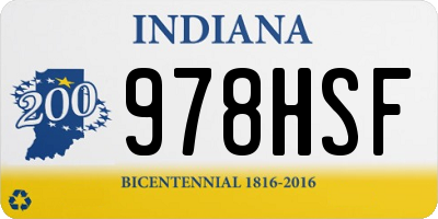 IN license plate 978HSF
