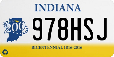 IN license plate 978HSJ