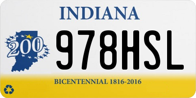 IN license plate 978HSL