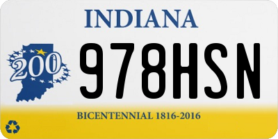 IN license plate 978HSN