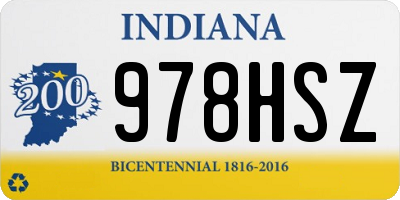 IN license plate 978HSZ