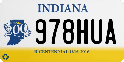 IN license plate 978HUA
