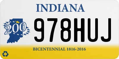IN license plate 978HUJ