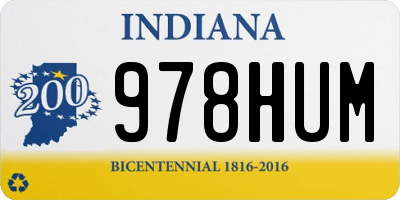 IN license plate 978HUM
