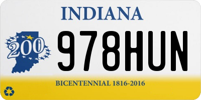 IN license plate 978HUN
