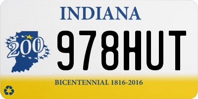 IN license plate 978HUT