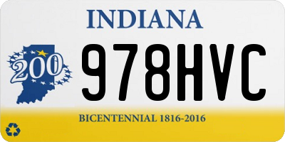 IN license plate 978HVC