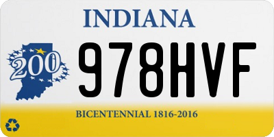 IN license plate 978HVF