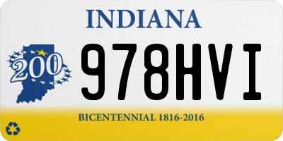IN license plate 978HVI