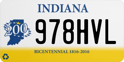 IN license plate 978HVL
