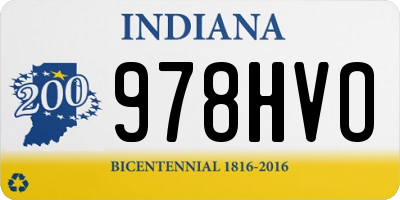 IN license plate 978HVO