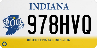 IN license plate 978HVQ