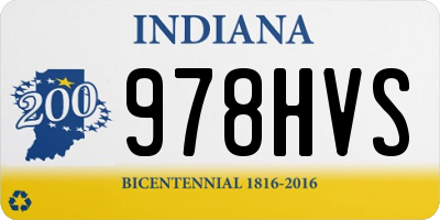 IN license plate 978HVS