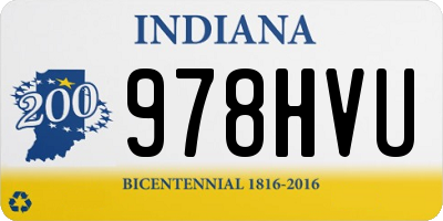 IN license plate 978HVU