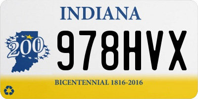 IN license plate 978HVX