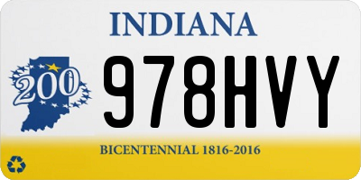 IN license plate 978HVY