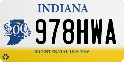 IN license plate 978HWA