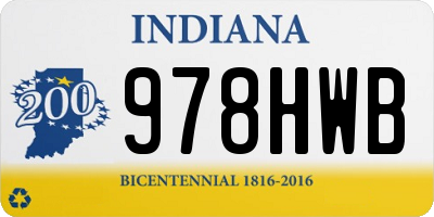 IN license plate 978HWB