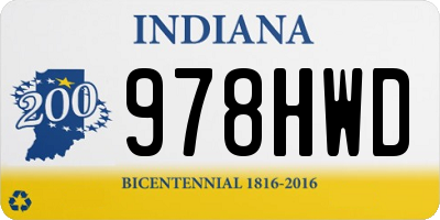 IN license plate 978HWD