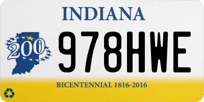 IN license plate 978HWE