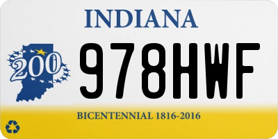 IN license plate 978HWF