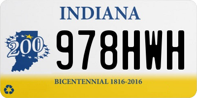 IN license plate 978HWH