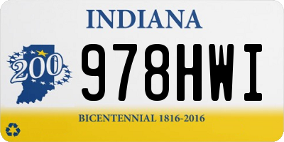 IN license plate 978HWI