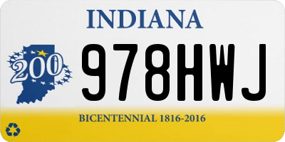 IN license plate 978HWJ