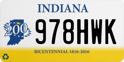 IN license plate 978HWK
