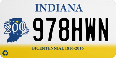 IN license plate 978HWN