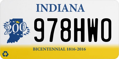 IN license plate 978HWO