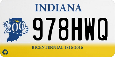 IN license plate 978HWQ