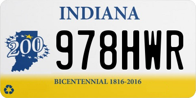IN license plate 978HWR
