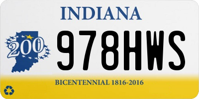 IN license plate 978HWS
