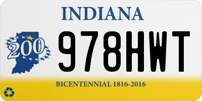 IN license plate 978HWT